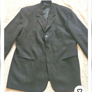Vintage Giorgio Armani Wool Blazer 90s Charcoal Grey Size 40 Made In Italy